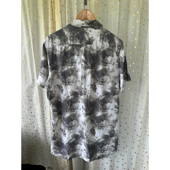 The Rail Men's Artsy Grey White Short Sleeve Button Down Collar Shirt XL - Picture 4 of 7